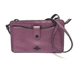 COACH 59958 Pop-up Wallet Messenger Bag Shoulder Bag Leather purple